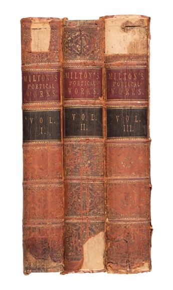 MILTON, JOHN. The Poetical Works.  3 vols. 1761